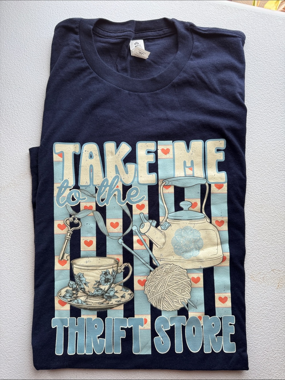 Tultex Navy 'Take Me to the Thrift Store' Graphic Tee